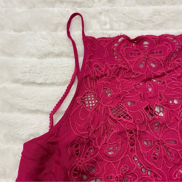 Free People Crochet Open Back Crop Tank Top Sz XS - Picture 6 of 7